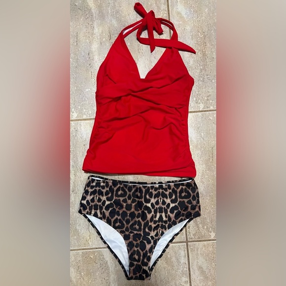 🐆❤️Sexy Halter Tankini Bathing Suit Slimming Tummy Control Swimsuit❤️‍🔥NWOT-SZ L - Picture 5 of 8